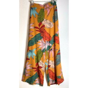 TCEC Tropical Floral Print Wide Leg Palazzo Pants Womens Size Small